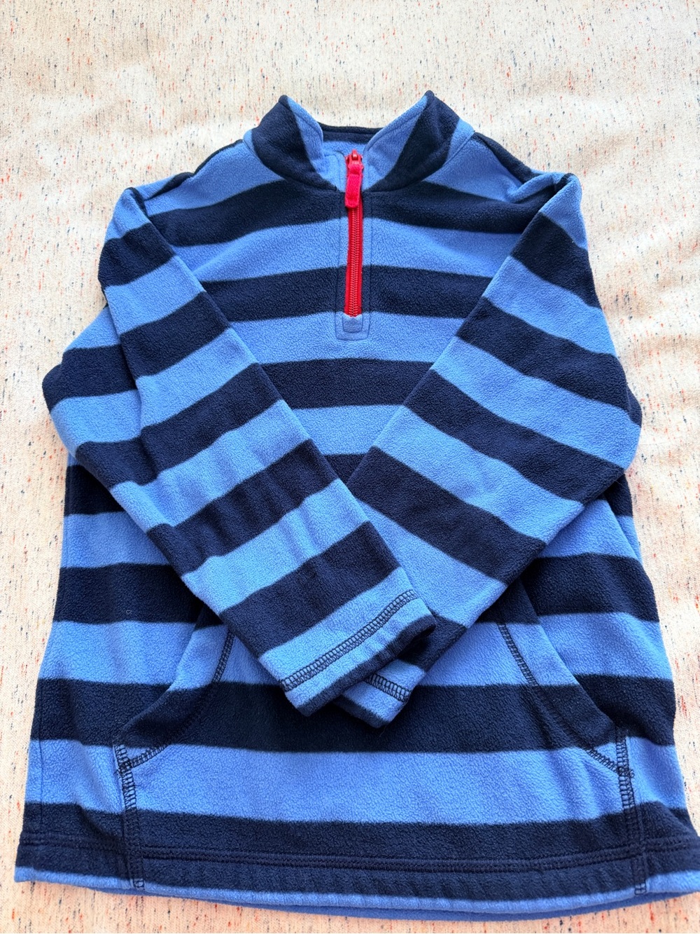 Boy’s Hannah Andersson  Blue Striped Half-Zip Fleece 1/4 zip